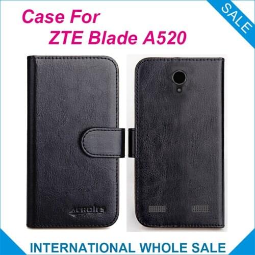 Hot! 2017 ZTE Blade A520 Case 6 Colors High Quality Leather Exclusive Cover For ZTE Blade A520 Cover Phone Bag Tracking