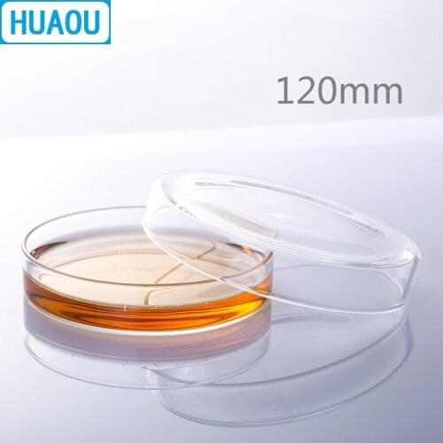HUAOU 120mm Petri Bacterial Culture Dish Borosilicate 3.3 Glass Laboratory Chemistry Equipment