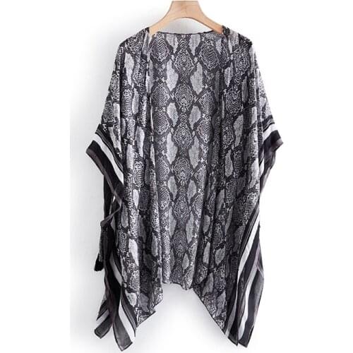 JHBeute NEW Fashion Leopard Animal Pattern Scarf for Women Snake Stitching Skin Shawl Scarf Womens Printed Decorative Scarf