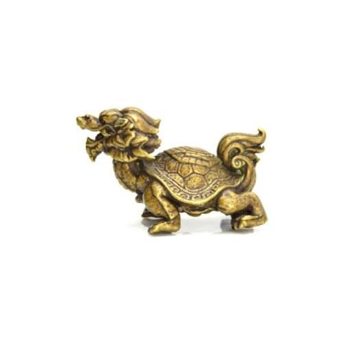 China old antique Pure copper solid Auspicious beast dragon turtle