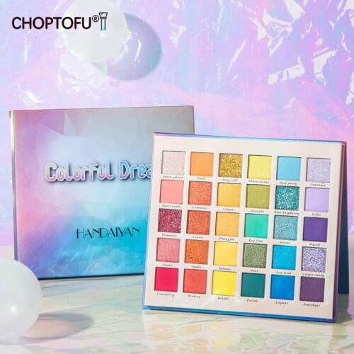 Colorful Dream 30 Colors Eyeshadow Palette Shimmer Matte Eyeshadow Glitter Metallic Makeup Pallete Waterproof Cosmetics Powder
