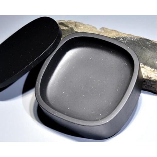 She Inkstone Small Square Inkslab for Calligraphy Ink stone inkstone with Cover Calligraphy painting Tool 10*10*3.5cm