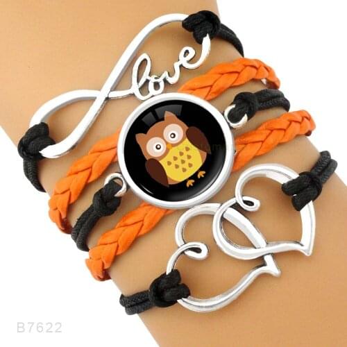 Halloween Trick or Treat Pumpkin Lantern Owl Candy Skull Pumpkin Mask Goblin Skeleton Bat Spider Bracelets for Women