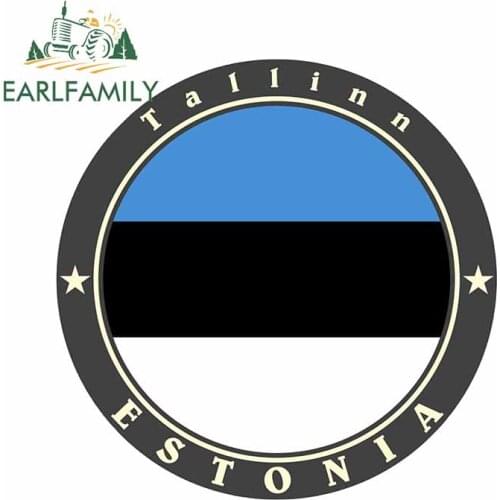 EARLFAMILY 13cm x 13cm For Tallinn Estonia Flag Car Stickers Interesting Decal Car Accessories Vinyl Material For JDM SUV RV