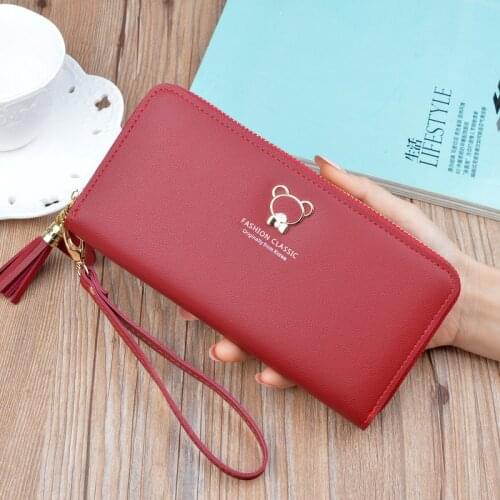 New Women Pu Leather Wallets Female Long Zipper Purses Multifuctional Money bag Phone Purse Card Holder Portable Wristlet Clutch