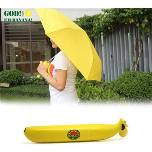 New Cute Banana Umbrella Women Rain 3 Fold Umbrellas Kids Sun And Rain Creative Paraguas For Gifts