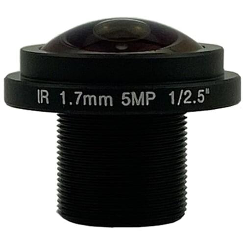 Fisheye M12 Surveillance Lens 5.0MP Megapixel 1/2.5 inch 1.7mm 180Degree Wide Angle Panoramic Full HD For IP AHD Camera