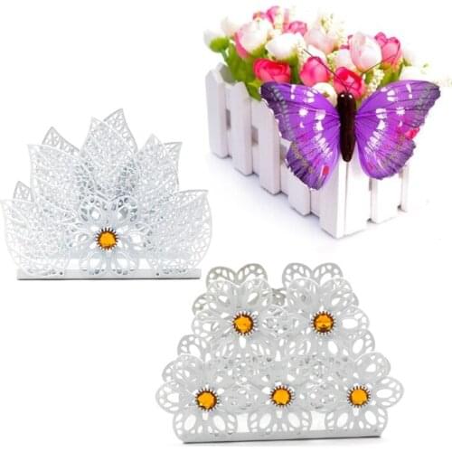 OOTDTY Metal Napkin Holder Paper Dispenser Tissue Rack Home Party Dining Table Decor Fashion Napkin Holder