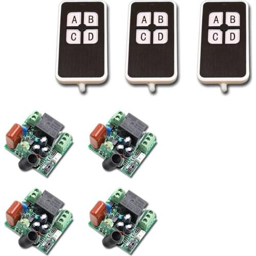 AC220V 1CH 10A RF Wireless Remote Control Switch Mini 1CH 10A Relay Receiver Switch For Light Lamp LED