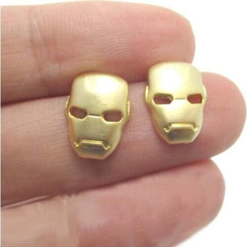 Daisies Iron Man Mask Super Hero Stud Earring Punk Style Jewelry for Baby Girls Vintage Hiphop Statement Boucles d'oreilles 10P