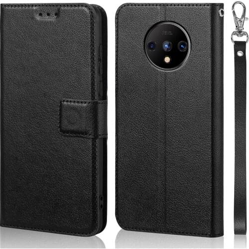 Luxury Flip Case for Oneplus 7T Cover Original Book Design Leather Phone Coque Wallet Capa Stand With Strap Card Holders