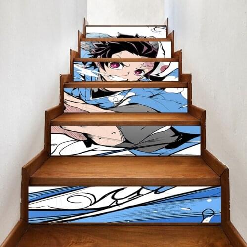 Self Adhesive Diy Art Decal Sticker Home Stair Decoration Renovation PVC Wallpaper Demon Slayer Printed Picture for Living Roo