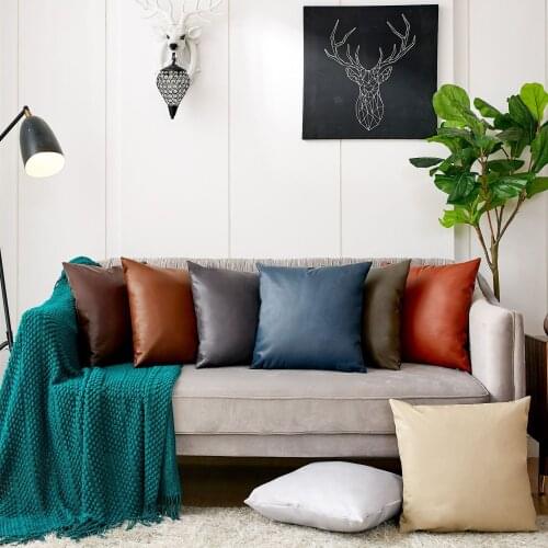 SunnyRain 2-piece Leatherette Decorative Pillow Cover Cushion Cover Not Come with Pillow Cojines Decorativos Para Sofa