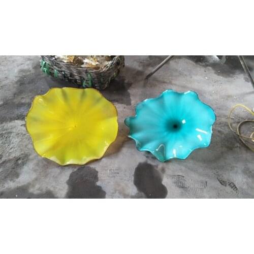 Hand Blown Murano Glass Plates Wall Art Bright Solid Color Style Home Decorative Hanging Wall Plates