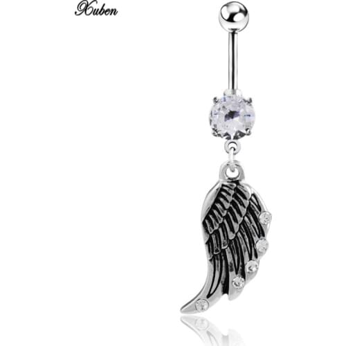 Xuben Dangle Stainless Steel Dream Catcher Belly Button Ring navel piercing jewelry