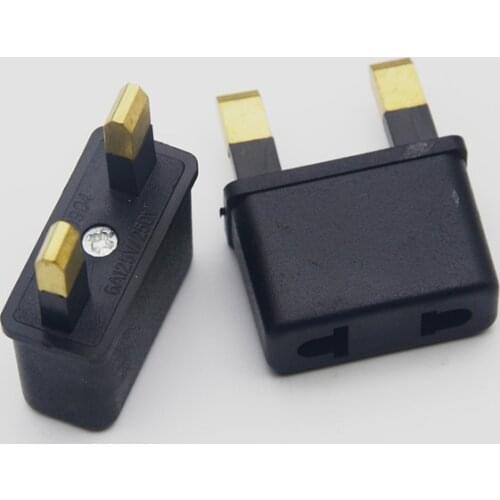 10PCS Universal US AU TO UK Plug Adaptar Power Plug 110-250V Portable Travel Charger Adapter 2Pin Small UK adapter Plug Black