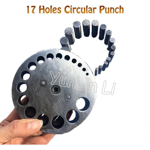 17 Hole Circular Punch Metal Disc Cutter DIY Jewelry Processing Punch Stamping Tools HJ-B80