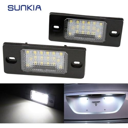2Pcs/Set SUNKIA Canbus Error Free White 18SMD LED Number License Plate Lights For Porsche Cayenne / Cayenne S 2002~2009