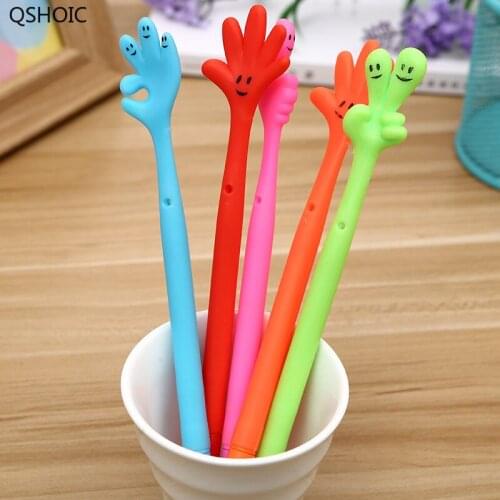 48pcs/lot Korean Creative Cute Funny Joking Finger Gel Pen Unisex Sign Pen Office School Stationery Promotion Gift Prize Pen