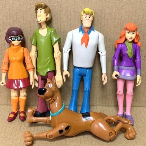 Rare Lot 7Pcs Scooby Shaggy Dog Velma Daphne Fred 2.5& 5'' Action Figures Scooby Mystery Solving Crew Cartoon Doll Toys Gift