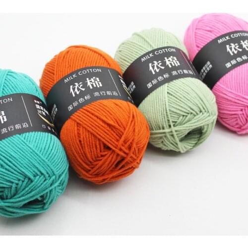 50g/Set 4ply Milk Cotton Knitting Wool Yarn Needlework Dyed Lanas For Crochet Craft Sweater Hat Dolls At Low Price