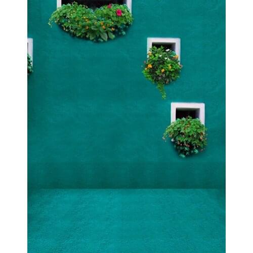 5x7ft Blue Building Flowers Photography Backdrops Photo Props Studio Background