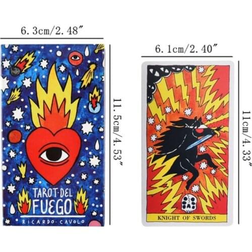 78pcs Tarots Del Fuego Card Spanish Board Game Oracle Deck Electronic Guide Book