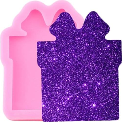 Shiny Glossy Christmas Gift Fits Silicone Mold Epoxy Resin Keychain Molds Polymer Clay Pendant Mould Jewelry Making Moulds