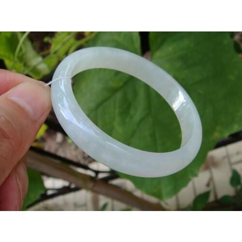 100% Natural Untreated Icy Jadeite Emerald Jade Bangle Bracelet 57-60MM