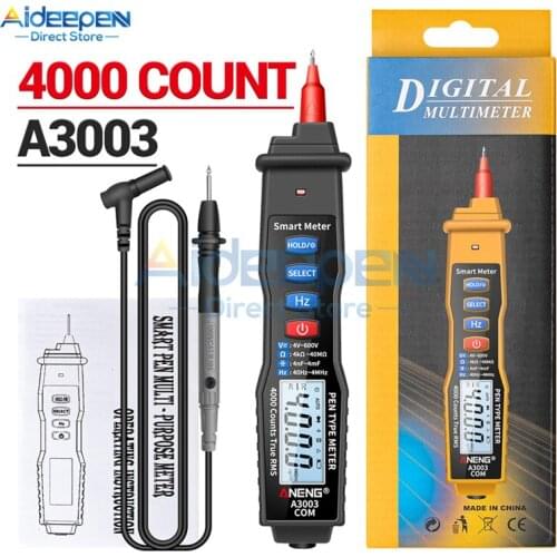 A3003 Digital Multimeter Pen Type Meter 4000 Counts with Non Contact AC/DC Voltage Resistance Capacitance Hz Tester Tool