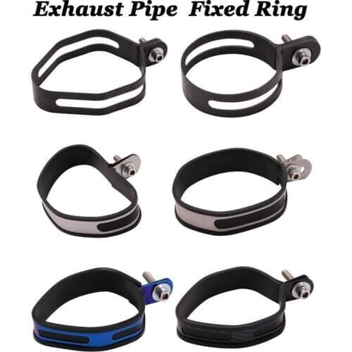Motorcycle Exhaust Pipe Muffler Escape Moto Carbon Fiber Holder Clamp Fixed Ring Support Bracket Universal 90-140mm