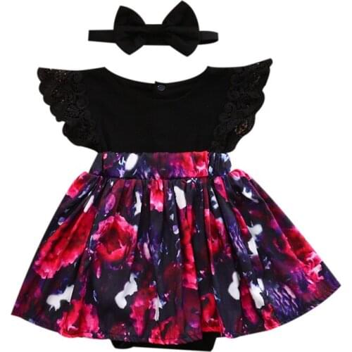 Toddelr Kids Baby Girls Sister Matching Floral Jumpsuit Romper Dress Outfits Set Newborn Baby Girl Clothes Cotton O-neck