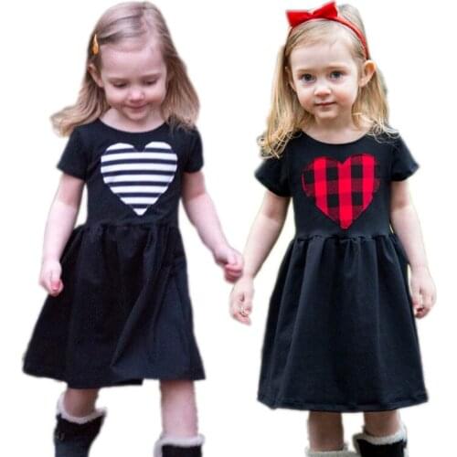 Baby girl dress summer new style in Europe and America stitching short sleeve dress 2-6 years old childrens clothing