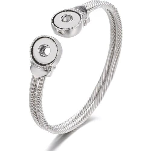 Hot Sale Fashion SG0021 Metal snap Bangle diameter 6cm fit 12MM snap buttons DIY accessories wholesale