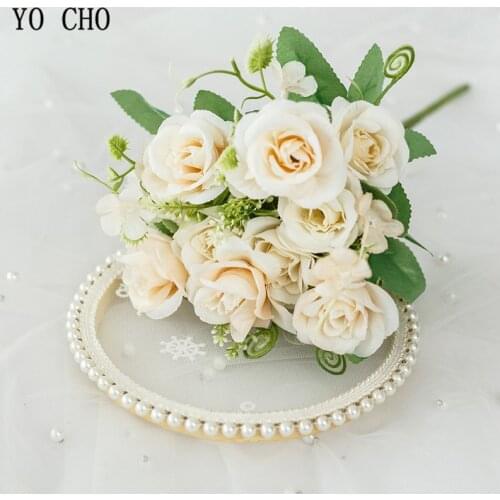 10 Heads Artificial Flowers Rose Bunch Silk Flores Rose for DIY Wedding Home Party Decoration Valentine Mothers Day Gift Floral