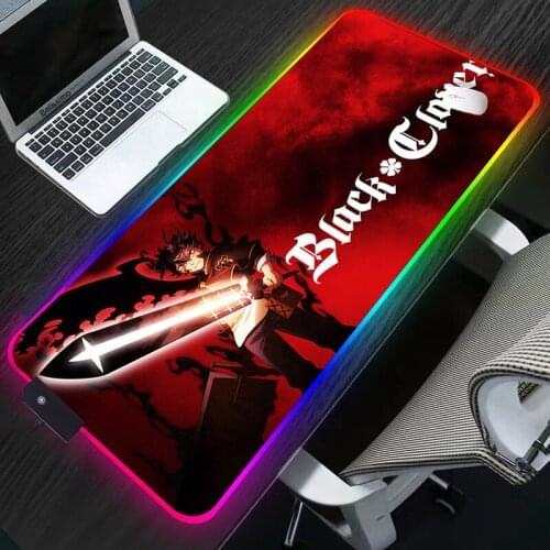Anime mouse pad gamer carpet notbook computer mousepad Black Clover gaming mouse pads gamer keyboard mouse mat laptop RGB mouse