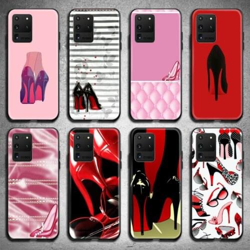 Red High Heel Shoe Phone Case For Samsung Galaxy S21 Plus Ultra S20 FE M11 S8 S9 plus S10 5G lite 2020