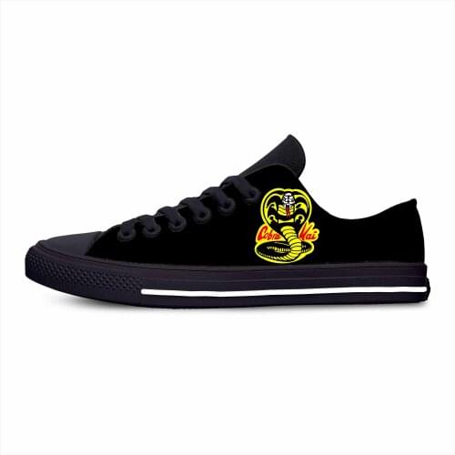 Cobra Kai Strike First Strike Hard No Mercy Funny Casual Canvas Shoes Low Top Lightweight Breathable 3D Print Men Women Sneakers