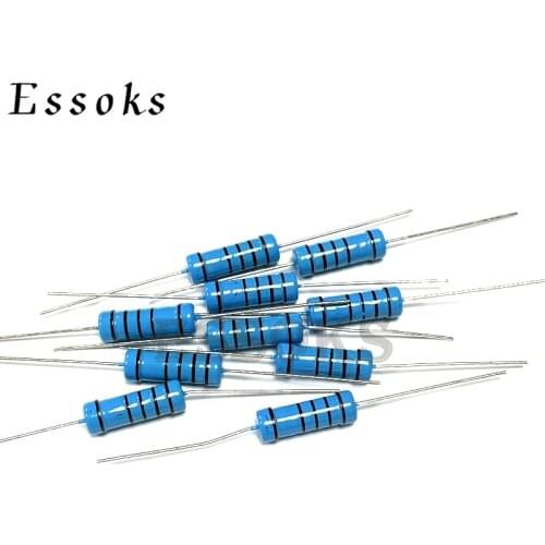 10pcs 3W Metal Film Resistor 1% 1R - 1M 1 2.2 4.7 10 22 33 47 100 220 330 470 1K 2.2K 4.7K 10K 22K 33K 47K 100K 220K 470K ohm