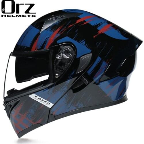 Professional Dual Lens Flip Up Motorcycle Helmet Modular Full Face Helmet Motorcross Racing for Man Women Casco Capacete Casque