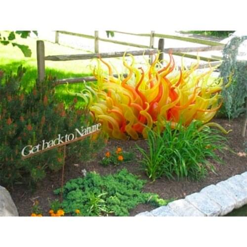 Murano Glass Sculpture 20inch Fire Sculpture Floor Standing Sculpture Outdoor Garden Villa Yard Decoration