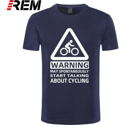 Warning May Spontaneously Start Talking About Cyclings T Shirt Men Funny Printed T-shirts Cotton Mens Short Sleeve Tops