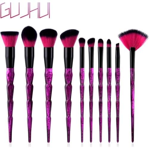 NEW 10Pcs Diamond Makeup Brush Rainbow Starry sky Brushes Set Rhinestone Tools Foundation Eye Lip Concealer Face Brush Kit DFDF