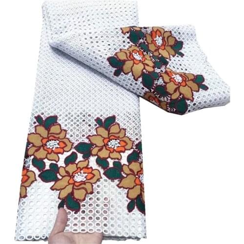 Nigerian Lace Fabric African Lace Fabric 2021 High Quality Lace Guipure Cord Lace Fabric With Flower For Women Dress A20-32