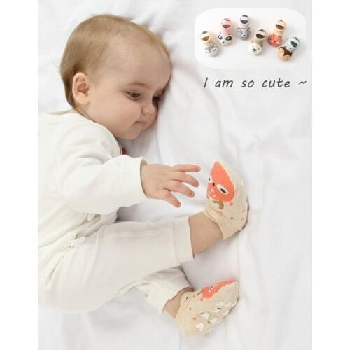 Cartoon Animals Pattern Baby Socks Non-slip Soft Cotton Newborn Socks for Boy Girl Toddler Grip Slippers Floor Socks Shoes
