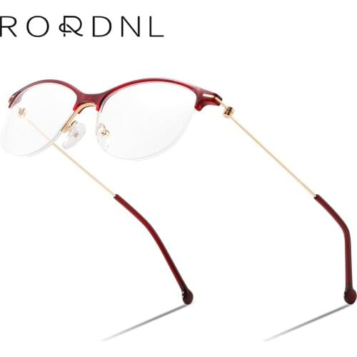 Cat Eye Progressive Prescription Glasses for Women Semi Rimless Myopia Optical Eyeglasses Bifocal Multifocal Eyeglasses TR90