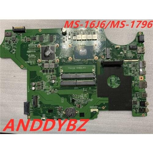 Genuine MS-16J61 VER 1.0 FOR MSI GP62 GP72 MS-16J6 MS-1796 LAPTOP MOTHERBOARD WITH CPU AND GPU Test OK and free shipping