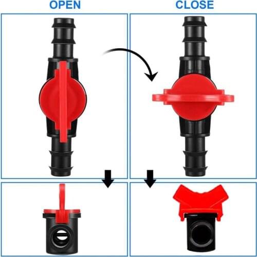 Drip Irrigation Switch Valve Double Male Barbed Gate Valves for 16mm 20mm PE Hose Garden Pipe Waterstop On Off Switch