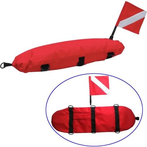 Scuba Diving Inflation Torpedo Buoy Signal Float Ball with Diving Flag Freediving Gear Equipment