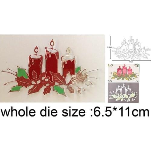 Christmas candle Metal Cutting Dies Cutout Stencils Die Cut for DIY Scrapbooking Album Paper Card Embossing for Kids DIY